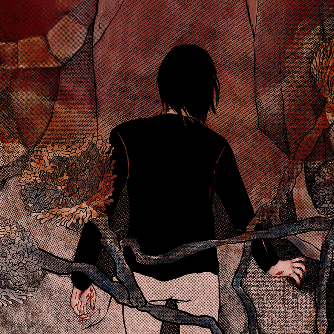 Avery in front of the cliff